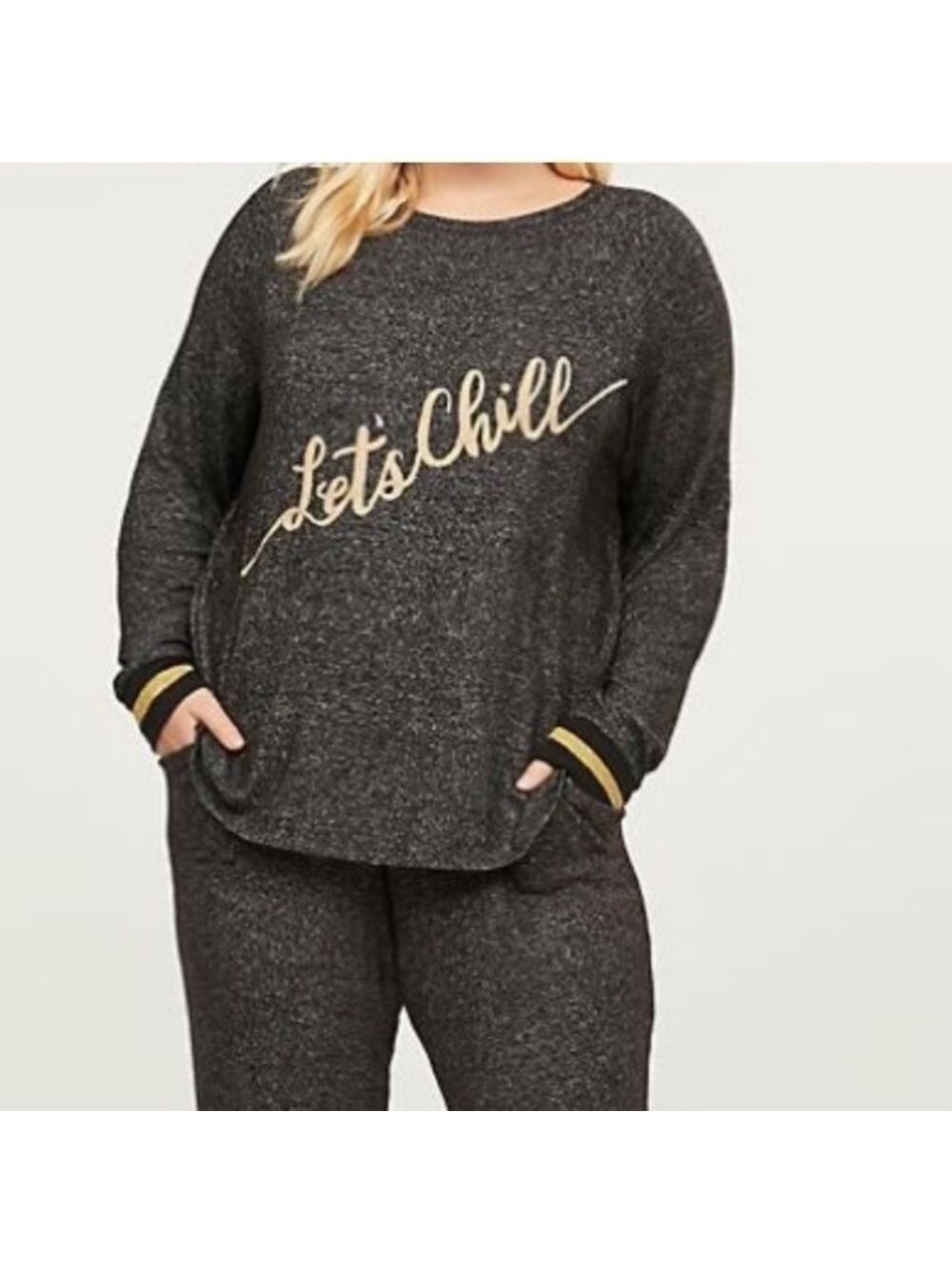 Cacique Let's Chill Soft Brushed Jersey Lounge Top